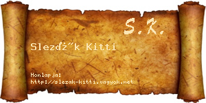 Slezák Kitti névjegykártya
